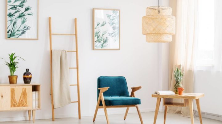 Decorating with vintage ladders, Hooker Furniture, Artist’s Scaffold Wall near Fairfield, New Jersey (NJ)