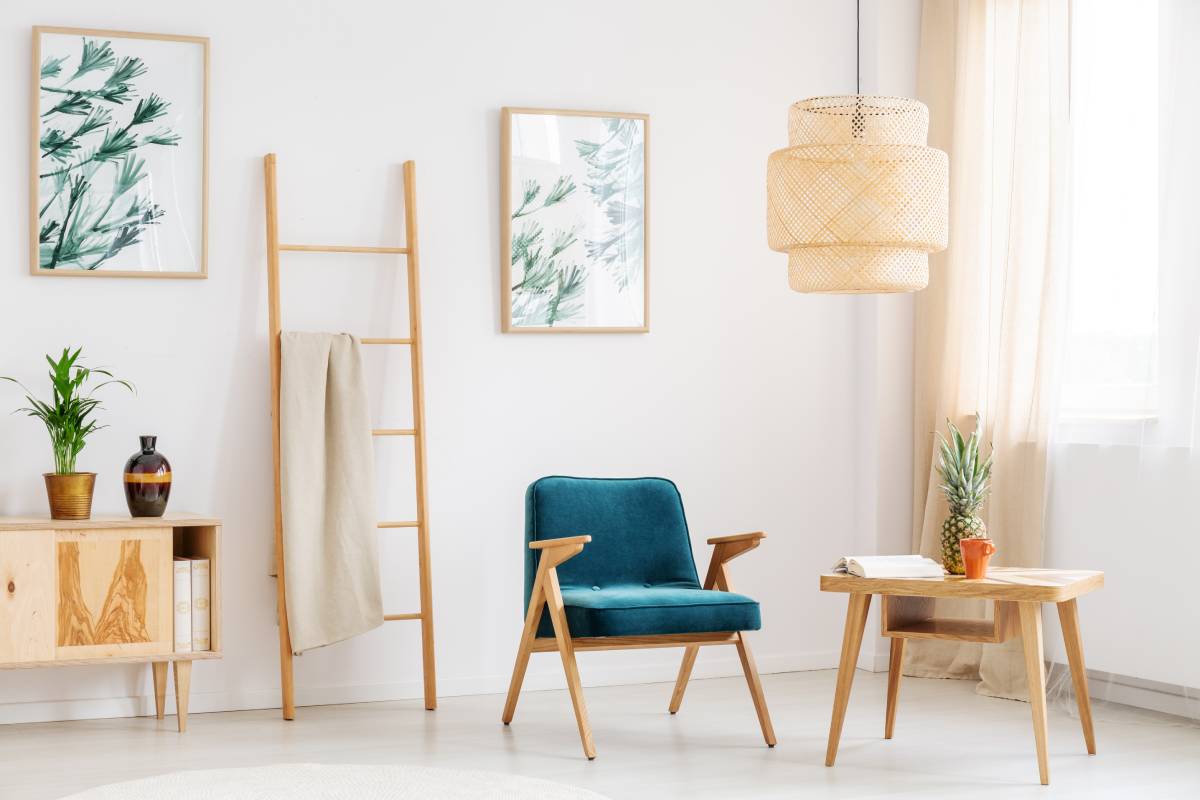 Decorating with vintage ladders, Hooker Furniture, Artist’s Scaffold Wall near Fairfield, New Jersey (NJ)